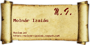 Molnár Izaiás névjegykártya